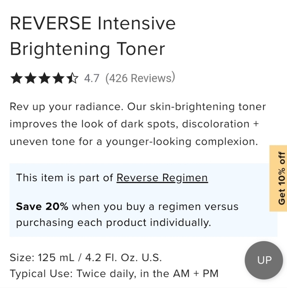 NIB RODAN + FIELDS Reverse Intensive Brightening Toner - Picture 3 of 6